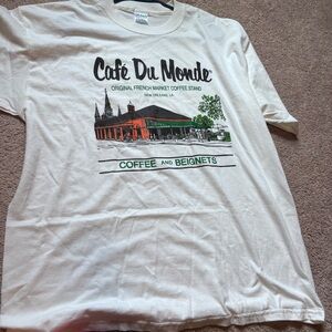 Vintage Cafe du Monde White Graphic T-Shirt